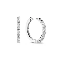 Ti Sento Boucles D'Oreilles<Boucles D'Oreilles - 7958ZI Rhodié Anneaux Et Pavage Argent