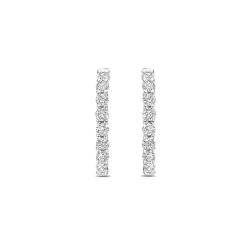Ti Sento Boucles D'Oreilles<Boucles D'Oreilles - 7958ZI Rhodié Anneaux Et Pavage Argent
