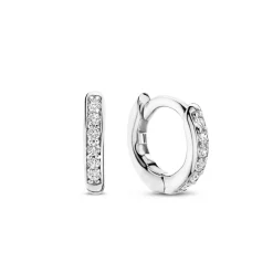 Ti Sento Boucles D'Oreilles<Boucles D'Oreilles - 7954ZI Rhodié Anneaux Et Pavage Argent