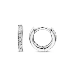 Ti Sento Boucles D'Oreilles<Boucles D'Oreilles - 7954ZI Rhodié Anneaux Et Pavage Argent