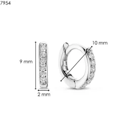 Ti Sento Boucles D'Oreilles<Boucles D'Oreilles - 7954ZI Rhodié Anneaux Et Pavage Argent