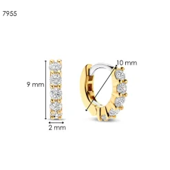 Ti Sento Boucles D'Oreilles<Boucles D'Oreilles - 7955ZY Argent Anneaux Et Pavage Doré