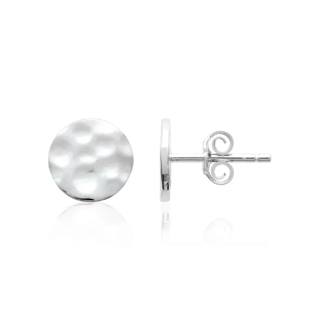 Maison de la Bijouterie Boucles D'Oreilles<Boucles oreilles puces effet martelé argent W55YW00