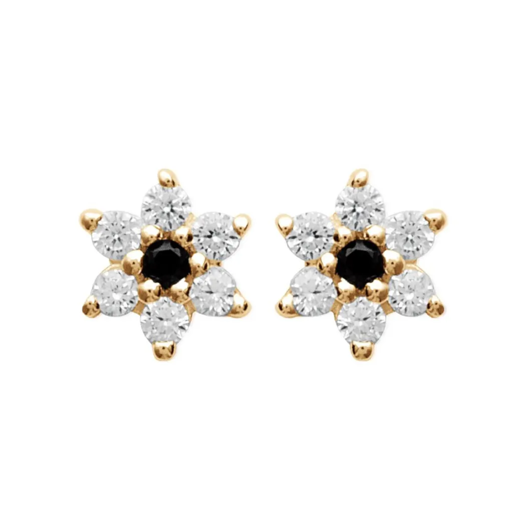 Maison de la Bijouterie Boucles D'Oreilles<Boucles oreilles puces fleurs bicolore plaqué or Y5YU40W