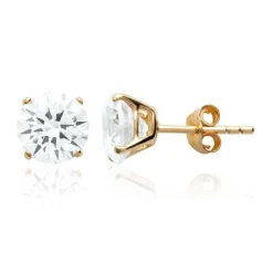 Maison de la Bijouterie Boucles D'Oreilles<Boucles oreilles puces plaqué or oxyde de zirconium 8mm Y5055Z0V