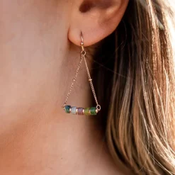 Sloya Boucles D'Oreilles<Boucles oreilles Piana en pierres Agate Aquatique Vert