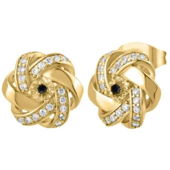 So Charm Bijoux Boucles D'Oreilles<Boucles Oreilles So Charm - BD2034-DORE-BO-DIAMANT - Boucles D'Oreilles Dorées Noir