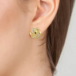 So Charm Bijoux Boucles D'Oreilles<Boucles Oreilles So Charm - BD2034-DORE-BO-DIAMANT - Boucles D'Oreilles Dorées Noir