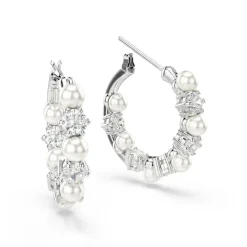 Swarovski Boucles D'Oreilles<Boucles oreilles Matrix Pearl - 5709256 Métal rhodié Blanc