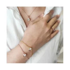 Myc-Paris Bracelets<Bracelet Birth Stone - Multicolore et Cristal DB0005_G_04+DB0005_RG_04 Blanc