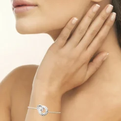 Maison de la Bijouterie Bracelets<Bracelet fantaisie double rond martelé Femme Argent WYZ63UZV