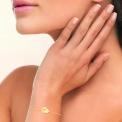 Maison de la Bijouterie Bracelets<Bracelet fantaisie double rond femme plaqué or UYZZ64ZV