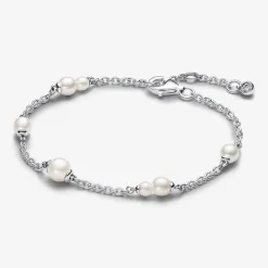 Pandora Bracelets<Bracelet femme en argent sterling avec perle et zircone Timeless