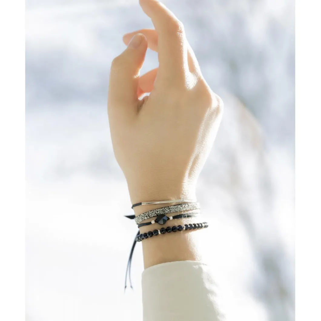 Les Interchangeables Bracelets<Bracelet Femme - A56390 Strass Box Fabric 4