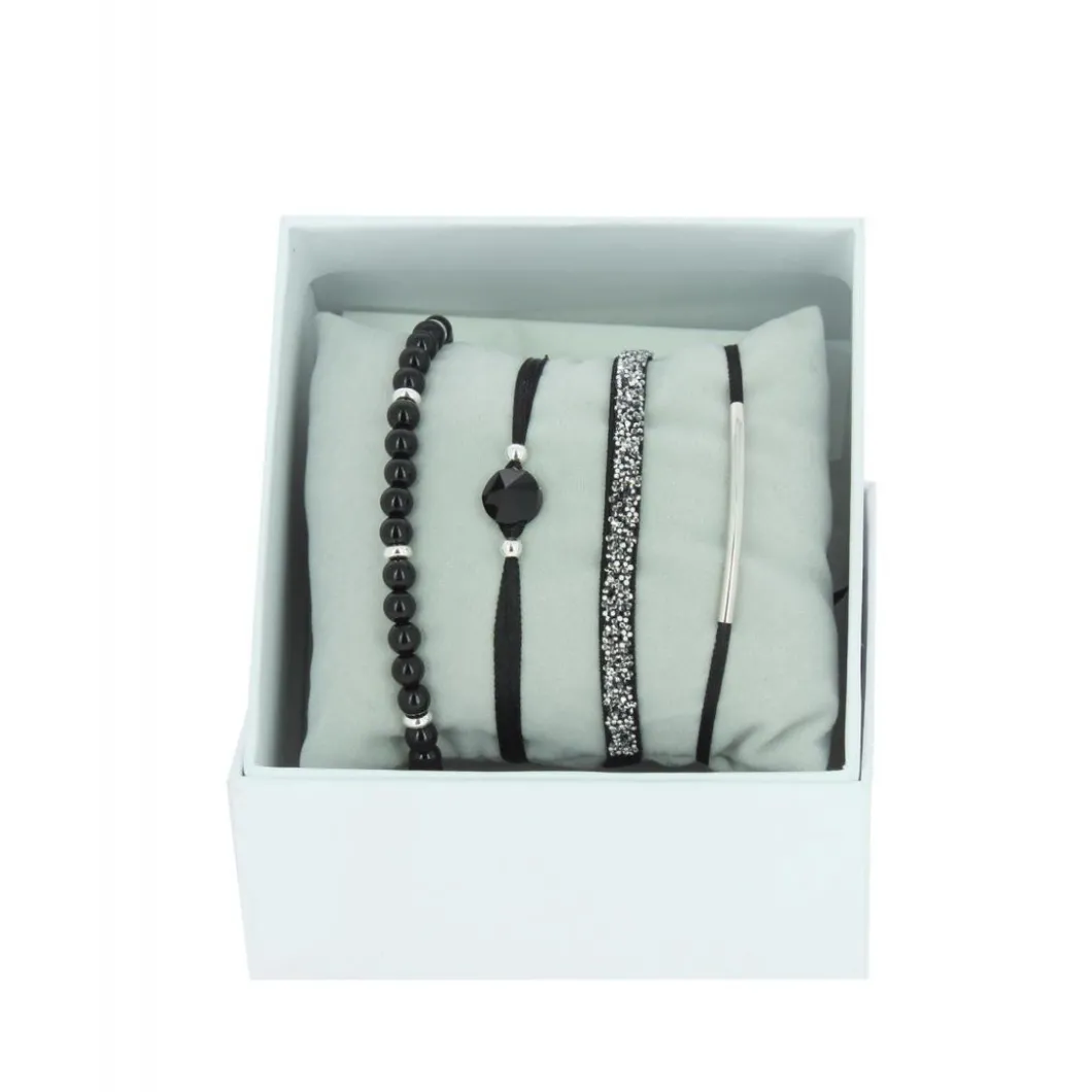 Les Interchangeables Bracelets<Bracelet Femme - A56393 Strass Box Fabric 4