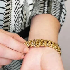 Maison de la Bijouterie Bracelets<Bracelet femme maille américaine plaqué or - YZYYY0ZU