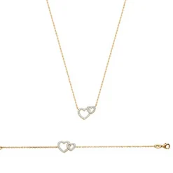 Maison de la Bijouterie Bracelets<Bracelet Femme plaqué or double coeurs UWZ6V6ZV