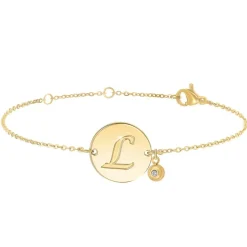 So Charm Bijoux Bracelets<Bracelet Femme So Charm - BD2281-DORE-L-DIAMANT - Bracelet Initial Doré