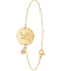 So Charm Bijoux Bracelets<Bracelet Femme So Charm - BD2281-DORE-N-DIAMANT - Bracelet Initial Doré