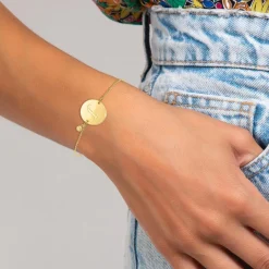 So Charm Bijoux Bracelets<Bracelet Femme So Charm - BD2281-DORE-J-DIAMANT - Bracelet Initial Doré