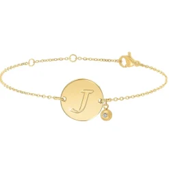 So Charm Bijoux Bracelets<Bracelet Femme So Charm - BD2281-DORE-J-DIAMANT - Bracelet Initial Doré