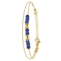 So Charm Bijoux Bracelets<Bracelet Femme So Charm - B4174- - Bracelet Mode Doré Bleu