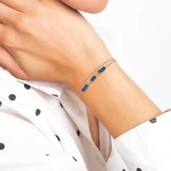 So Charm Bijoux Bracelets<Bracelet Femme So Charm - B4174- - Bracelet Mode Doré Bleu