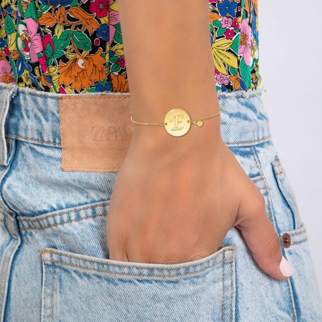 So Charm Bijoux Bracelets<Bracelet Femme So Charm - BD2281-DORE-E-DIAMANT - Bracelet Initial Doré