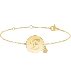 So Charm Bijoux Bracelets<Bracelet Femme So Charm - BD2281-DORE-E-DIAMANT - Bracelet Initial Doré