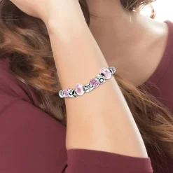 So Charm Bijoux Bracelets<Bracelet Femme So Charm - B1144-ROSE - Bracelet Perle Rose Argent