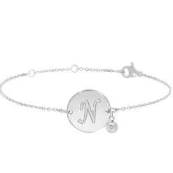 So Charm Bijoux Bracelets<Bracelet Femme So Charm - BD2281-ARGENT-N-DIAMANT - Bracelet Initial Argenté