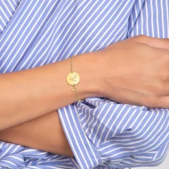 So Charm Bijoux Bracelets<Bracelet Femme So Charm - BD2281-DORE-V-DIAMANT - Bracelet Initial Doré