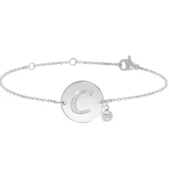 So Charm Bijoux Bracelets<Bracelet Femme So Charm - BD2281-ARGENT-C-DIAMANT - Bracelet Initial Argenté
