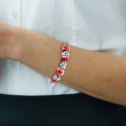 So Charm Bijoux Bracelets<Bracelet Femme So Charm - B1144-ROUGE - Bracelet Perle Rouge Argent