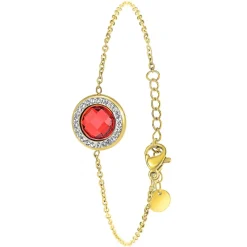 So Charm Bijoux Bracelets<Bracelet Femme So Charm - B2125- - Bracelet Mode Doré Rouge