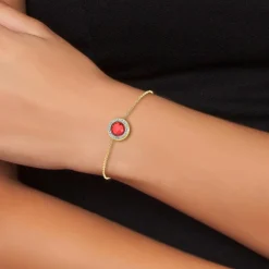 So Charm Bijoux Bracelets<Bracelet Femme So Charm - B2125- - Bracelet Mode Doré Rouge