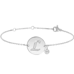 So Charm Bijoux Bracelets<Bracelet Femme So Charm - BD2281-ARGENT-L-DIAMANT - Bracelet Initial Argenté