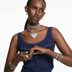 Swarovski Bracelets<Bracelet Femme Hyperbola Soft Heart - 5684385 blanc,argent