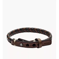 Fossil Bijoux Bracelet<Bracelet Fossil JA5932716 - Bracelet Cuir Marron Homme