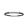 Maison de la Bijouterie Bracelet<Bracelet Homme acier cuir tressé noir 3ZYZYVYZ