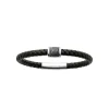 Maison de la Bijouterie Bracelet<Bracelet Homme acier cuir tressé noir 3ZYZ3ZYZ