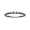 Maison de la Bijouterie Bracelet<Bracelet Homme acier cuir tressé noir 3ZYZY6YZ
