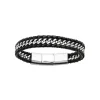 Maison de la Bijouterie Bracelet<Bracelet Homme acier cuir tressé noir 3ZYZY3YZ