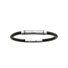 Maison de la Bijouterie Bracelet<Bracelet Homme acier cuir tressé noir 3ZYZ30YZ