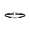 Maison de la Bijouterie Bracelet<Bracelet Homme acier nœud cuir noir 3ZYZY4YZ