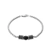 Maison de la Bijouterie Bracelet<Bracelet Homme acier perle agate noire 3ZYZ33YZ