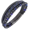 All Blacks Bijoux Bracelet<Bracelet Homme - 682360 Acier, Cuir Couleur Noir, Bleu