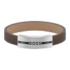 Boss Bijoux Bracelet<Bracelet Homme Luke - 1580496M Cuir, Acier Marron