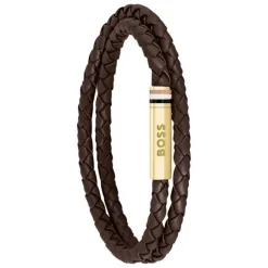 Boss Bijoux Bracelet<Bracelet Homme Ares - 1580670M Acier, Cuir Marron, Doré