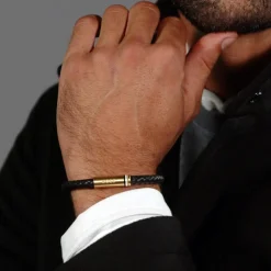 Boss Bijoux Bracelet<Bracelet Homme Ares Single - 1580624 Cuir, Acier Doré